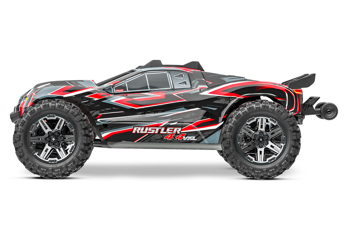 67376-4-RED TRAXXAS RUSTLER 4X4 VXL