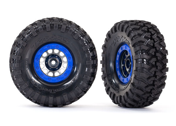 8182 TRAXXAS 1.9" BLACK CHROME METHOD BLUE BEADLOCK WHEELS