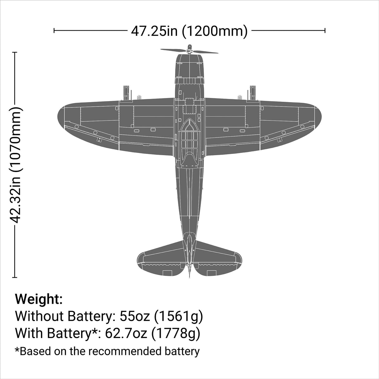 E-FLITE P-47 RAZORBACK 1.2M