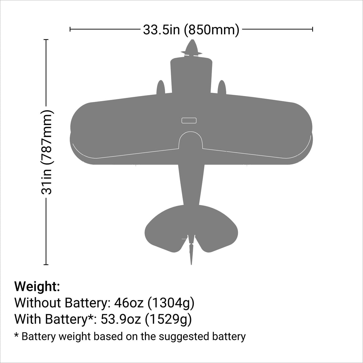 E-FLITE PITTS S-1S 850MM BNF