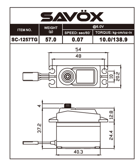 SAVSC1257TG-BE SAVOX BLACK EDITION SERVO